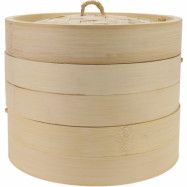 Essentials Ångkokare bambu 20 cm, 2 lager med lock