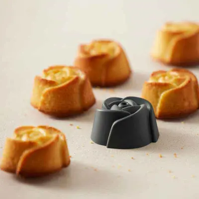 Muffinsformar ros i silkon, 6 st - Blomsterbergs