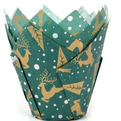 Gröna muffinsformar tulip, renar - 36 st