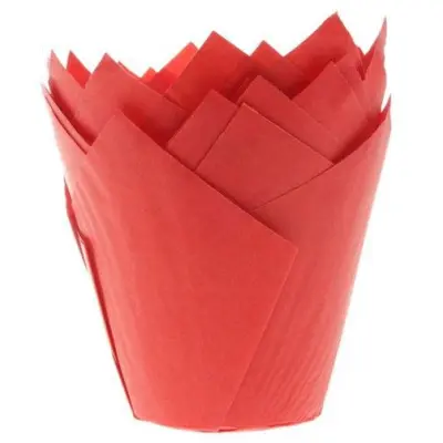 Muffinsform tulip, röd - House of Marie