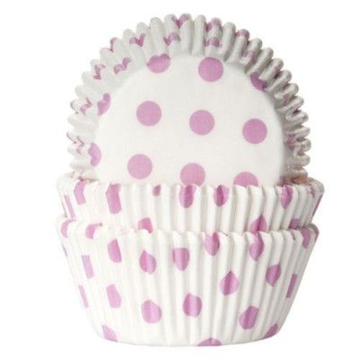 Muffinsform vit med ljusrosa prickar - House of Marie