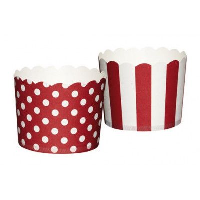 Kitchen Craft Muffinsform Polkadot/Stripe, röd