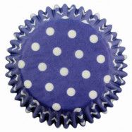 Muffinsform blå med vita prickar, Folie - 30 pack