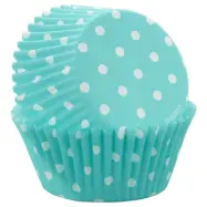 Muffinsform Prickiga, turkos/vit - Wilton