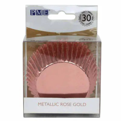 Muffinsform Metallic Roséguld, 30-pack - PME