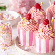 Stabila muffinsformar, rosa/vit - Happy Sprinkles