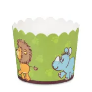 Stabila små muffinsformar, gröna med djur