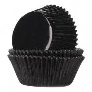 Muffinsform svart folie, 24-pack - House of Marie