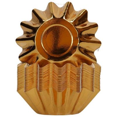 Veckade Muffinsformar Metallic Guld - FunCakes