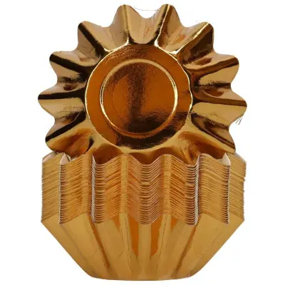 Veckade Muffinsformar Metallic Guld - FunCakes