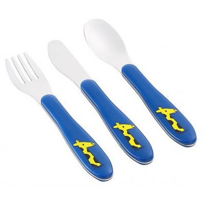 Rosti Mepal Bestick 3 delar, Zoo, blå