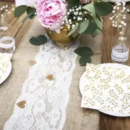 Bordslöpare i Jute, Spets - PartyDeco