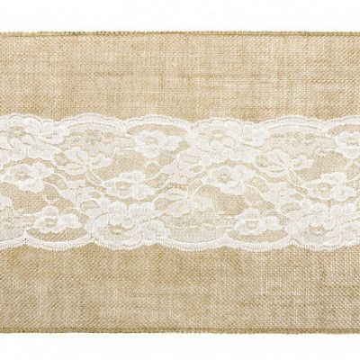 Bordslöpare i Jute, Spets - PartyDeco