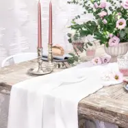 Bordslöpare,  Vit Muslin - PartyDeco