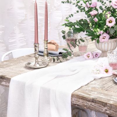 Bordslöpare,  Vit Muslin - PartyDeco