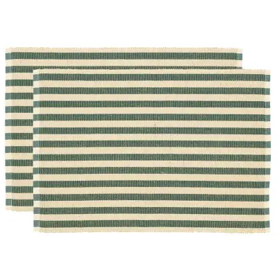 Bordstablett randig grön, 2-pack - Södahl