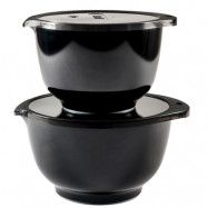 Rosti Margretheskål med svart lock, 2 + 3 liter