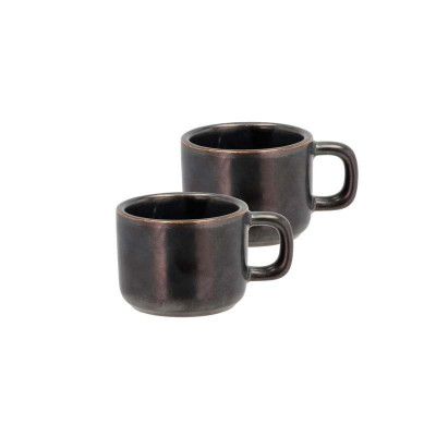 Espressokopp Fjord, 2-pack, svartmetallic - Villa Collection