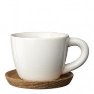 Höganäs - Espressokopp med träfat 10 cl Vit blank