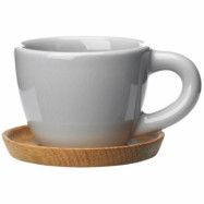 Höganäs Keramik Espressokopp 10 cl med Träfatkiselgrå blank