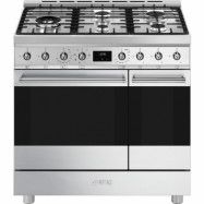 Smeg C92GMX2 Spis med gashäll&2 Ugnar Classic Rostfritt 90CM