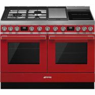 Smeg CPF120IGMPR Portofino gas-/induktionsspis, röd