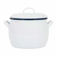 Gryta med Lock, 4L - Kockums Jernverk - Kockums white