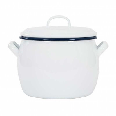 Gryta med Lock, 4L - Kockums Jernverk - Kockums white