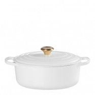 Le Creuset - Signature gjutjärnsgryta oval 27 cm 4,1 L white