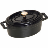 Staub La Cocotte Oval Gryta Svart 11 cm 0,25 l