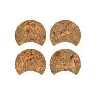 Grytunderlägg i kork 4st ∅18 cm, Grå