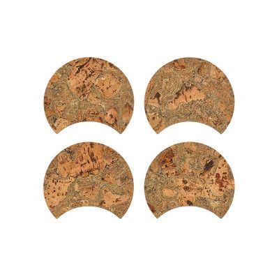 Grytunderlägg i kork 4st ∅18 cm, Grå