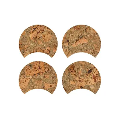 Grytunderlägg i kork 4st ∅18 cm, Grå