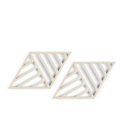 Rhombus Lines Grytunderlägg 2 st, Birch