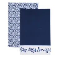 Kitchen Craft Kökshandduk Blå Blommor, 2-pack
