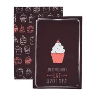 Kitchen Craft Kökshandduk Cupcake, 2-pack