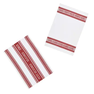 Kitchen Craft Kökshandduk Jacquard Dark Red, 2-pack