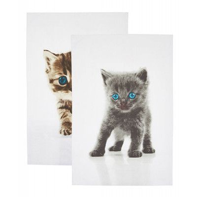 Kitchen Craft Kökshandduk Katter, 2-pack