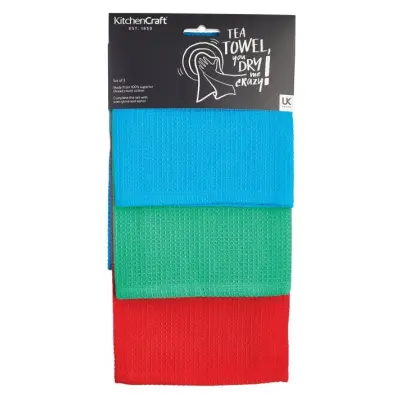 Kökshandduk Waffle Weave Mix, 3 st - KitchenCraft