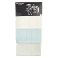 Kitchen Craft Kökshandduk Waffle Weave, ljusgrön, 3-pack