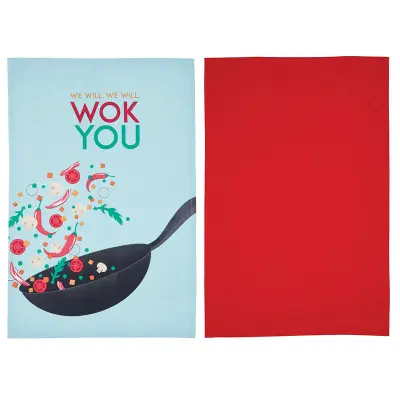 Kökshandduk Wok You, 2 st - KitchenCraft