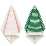 Marimekko Piccolo kökshandduk 2-pack, vit/grön/rosa