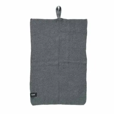 Stickad Kökshandduk Anthracite