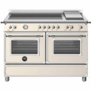 Bertazzoni Heritage dubbelugn med induktionshäll&stekbord 120 cm, elfenbenshvid