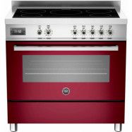 Bertazzoni PRO905 Induktionsspis 90 cm, 1 ugn, 5 zoner, Vinröd