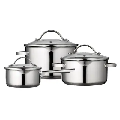 Funktion Kastrullset m lock, 6 delar