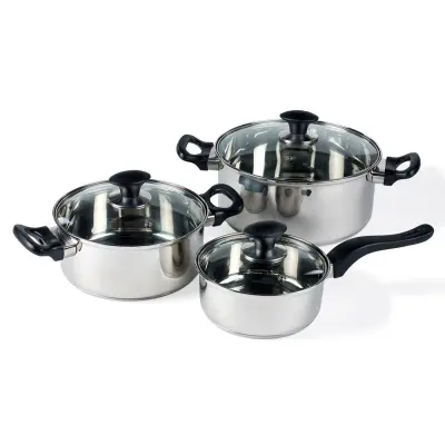 Funktion Kastrullset Rostfritt stål, 6 delar