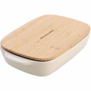 KitchenAid Ugnsform med lock 33x19,5x7,5 cm, creme