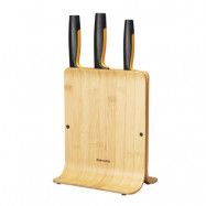 Fiskars - Functional Form Knivblock med 3 Knivar Bambu