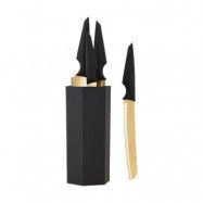 House Doctor Diamond Knivblock med 4 knivar Svart 11 cm